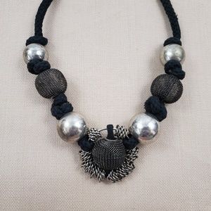 Steampunk Mixed Media Metal Statement Necklace